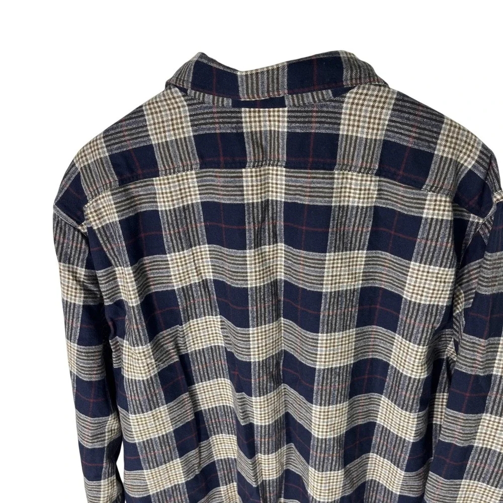 Banana Republic Emiliano Utility Shirt‎ Flannel Men's Navy Plaid Sz XXL SOFT - Picture 6 of 7